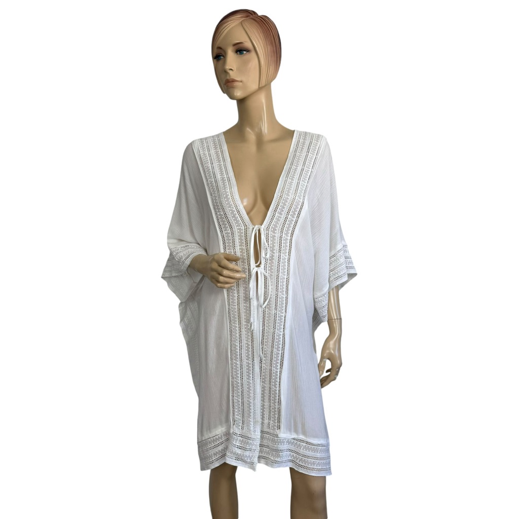 Muche Et Muchette Serendipity Crochet Kimono Swim Cover-Up One Size